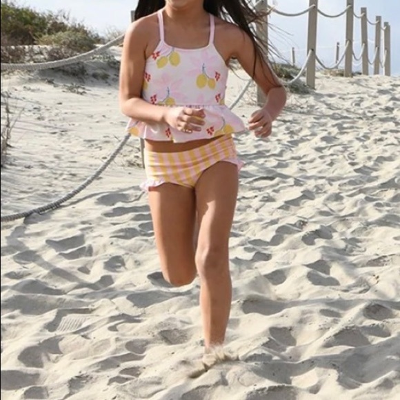 PINK CHICKEN - Joy Tankini Swimsuit in Antique White Lemons - Picture 11 of 15